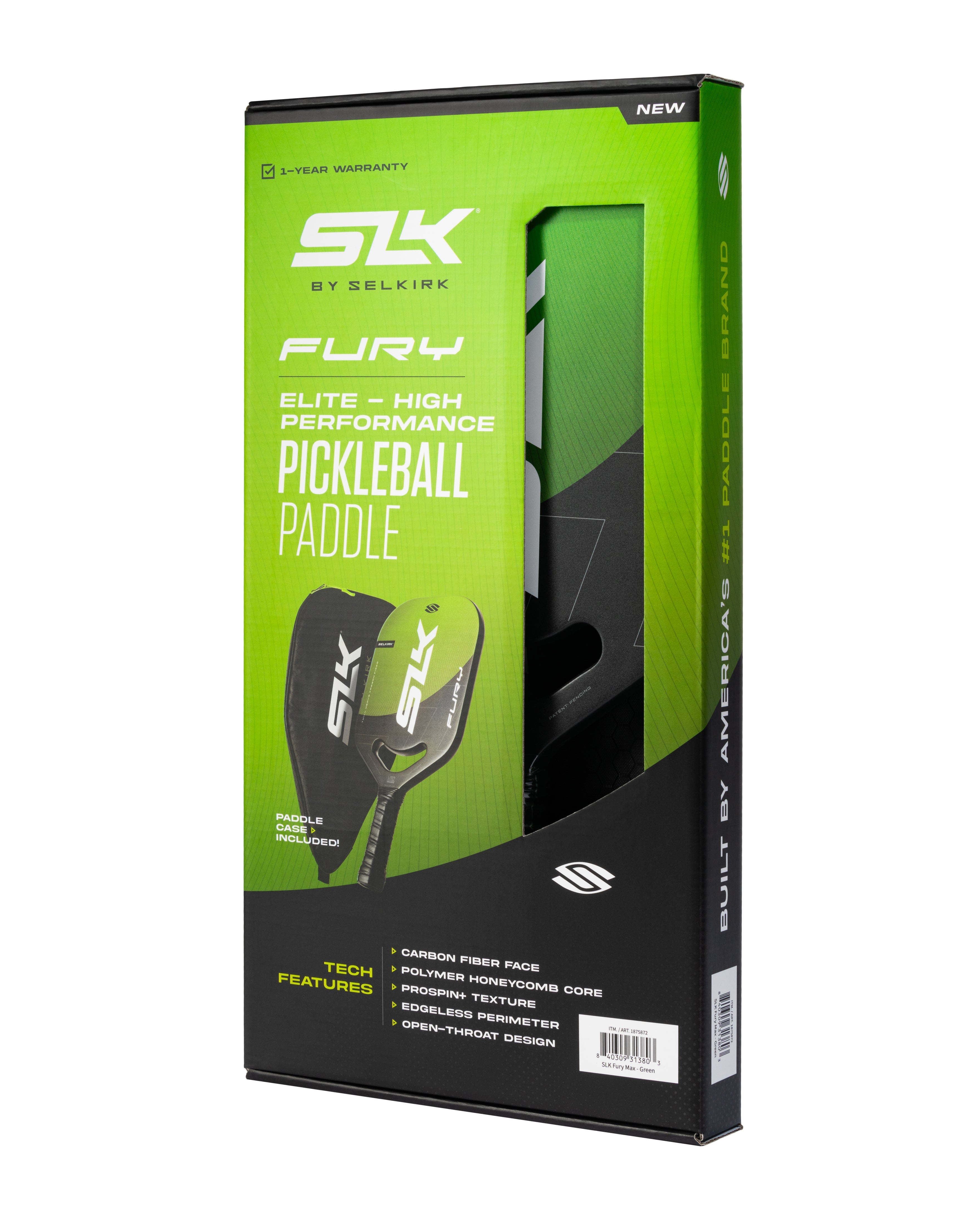 SLK Fury Pickleball Paddle and Case