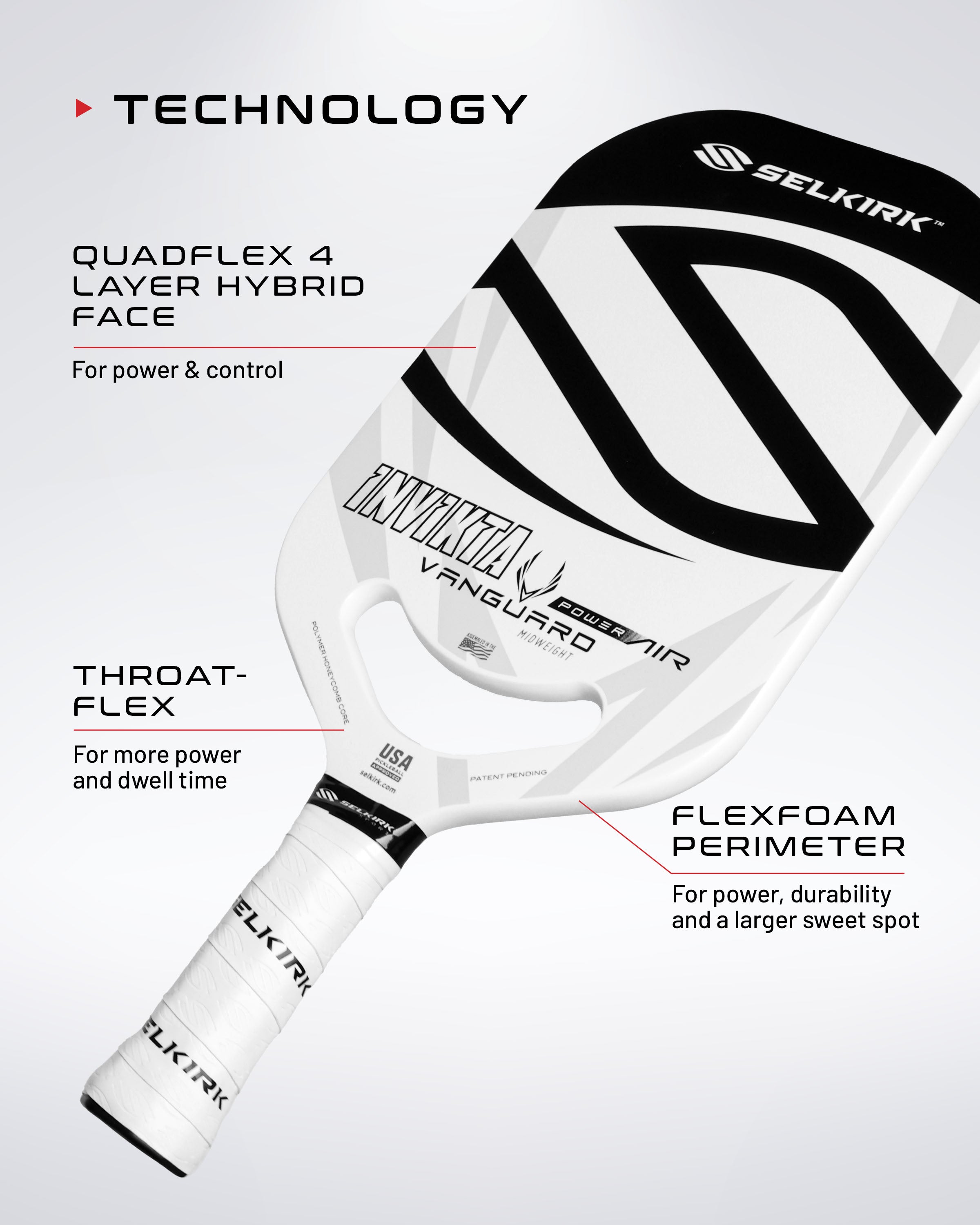 Selkirk VANGUARD Power Air - Invikta - Pickleball Paddle
