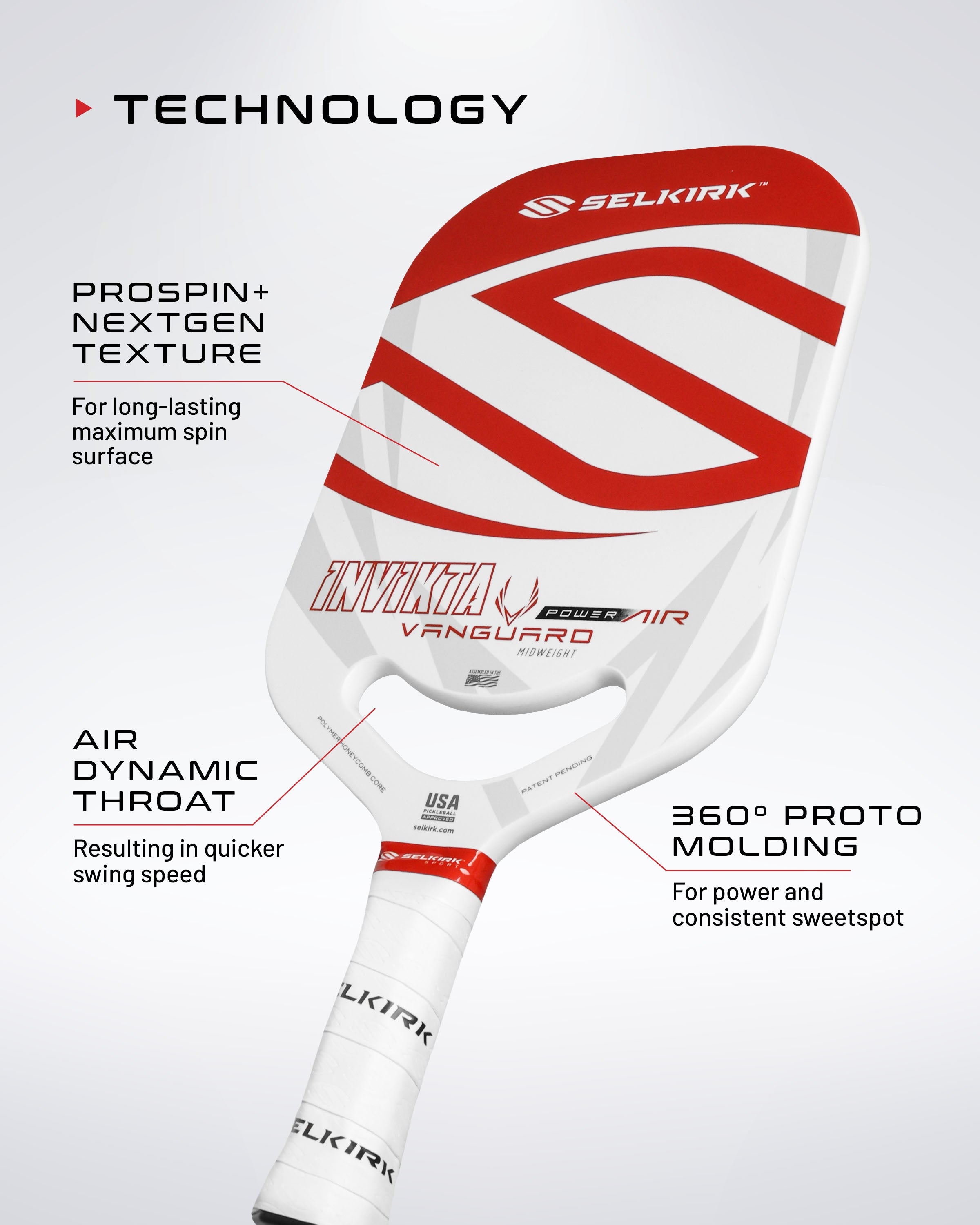 Selkirk VANGUARD Power Air - Invikta - Pickleball Paddle